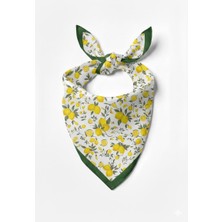 Petek Aksesuar Beyaz Limon Bandana 50*50 Cm.