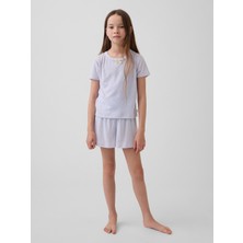 Gap Kız Çocuk Mavi Recycled Pointelle Pijama Şort