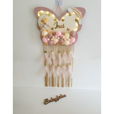 BL Baby Lüks Bubble Ledli Kelebek Bebek Kapı Süsü Pudra Kenar Krem Zemin