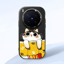 Ucuc Vivo X300 Pro Uyumlu Darbe Emici Kamera Korumalı Siyah Silikon Özel Baskı Desenli Kılıf