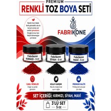 Fabrikone 3'lü Set Premium Parafin Soya Wax Toz Mum Boyası Hobi Seti - 5 cc (Kırmızı, Siyah, Mavi) BKFAB3KSM5G
