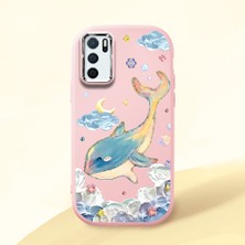 Ucuc Oppo A54S Uyumlu Darbe Emici Kamera Korumalı Pembe Silikon Özel Baskı Desenli Kılıf