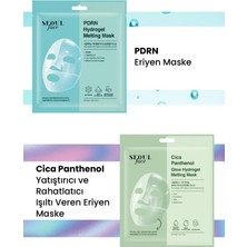 Dermal Pdrn ve Cica Nemlendirici Yatıştırıcı Eriyen Maske Seti Kore Maske Seti 34 Gr.