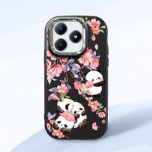 Ucuc Realme Note 60/60X Uyumlu Darbe Emici Kamera Korumalı Siyah Silikon Özel Baskı Desenli Kılıf