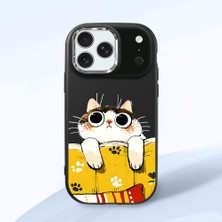 Ucuc iPhone 17 Pro Max Uyumlu Darbe Emici Kamera Korumalı Siyah Silikon Özel Baskı Desenli Kılıf