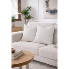 Goccia Home 2'li Keten Görünümlü Kırlent Kılıfı Fermuarlı Modern Dekoratif Yastık Kılıfı