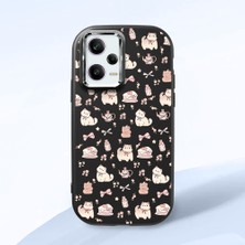 Ucuc Poco X5 Pro 5g Uyumlu Darbe Emici Kamera Korumalı Siyah Silikon Özel Baskı Desenli Kılıf