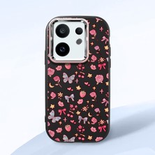 Ucuc Vivo X200 Fe Uyumlu Darbe Emici Kamera Korumalı Siyah Silikon Özel Baskı Desenli Kılıf