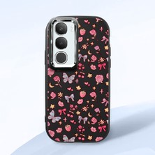 Ucuc Vivo Y19S 4G/Y19S Pro Uyumlu Darbe Emici Kamera Korumalı Siyah Silikon Özel Baskı Desenli Kılıf