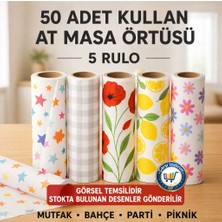 Nistabolje 50 Adet Kullan At Masa Örtüsü Tek Kullanımlık Sıvı Geçirmez 100 x 120 cm