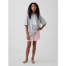 Gap Kız Çocuk Pembe Recycled Pointelle Pijama Şort