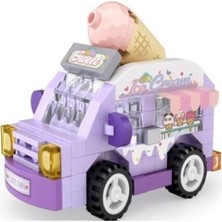 İlanib Ticaret LZ-8638 Loz Dondurma Arabası 140 Parça Block Oyuncak-Mini Poşet