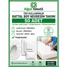 Battal Boy Tek Kullanımlık Nevresim Takımı 50’li Set – Endüstriyel Paket