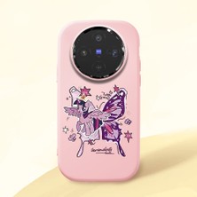 Ucuc Vivo X300 Uyumlu Darbe Emici Kamera Korumalı Pembe Silikon Özel Baskı Desenli Kılıf