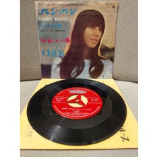 Plakperest Cher  – Bang Bang - 1966  Japonya Basım 45LIK Plak-2.el