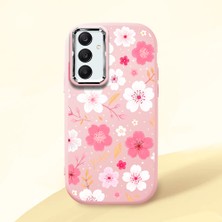 Ucuc Samsung Galaxy A25 Uyumlu Darbe Emici Kamera Korumalı Pembe Silikon Özel Baskı Desenli Kılıf