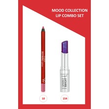Golden Rose Mood Lip Combo Set - Defining Dudak Kalemi No:10 - Sparkle Bright Ruj NO:154
