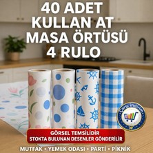 Nistabolje 40 Adet Kullan At Masa Örtüsü Sıvı Geçirmez(4 Rulo) Tek kullanımlık 100x120 cm Sofra Kağıdı Piknik Örtüsü