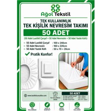 Ağol Tekstil Tek Kişilik Tek Kullanımlık Nevresim Takımı 50’li Set – Endüstriyel Paket