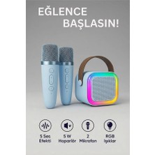 Neffo Karaoke Seti Çift Mikrofonlu Bluetooth Hoparlör Eğlence Seti Çocuk Eğlence Etkinlik
