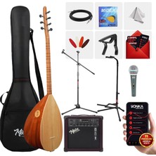 Yonka B-142K-AMP Amfili Kısa Sap Çınar Ağacı Kaliteli Saz Bağlama Seti