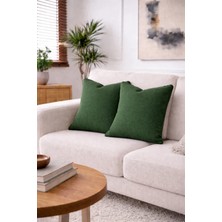 Goccia Home 2'li Keten Görünümlü Kırlent Kılıfı Fermuarlı Modern Dekoratif Yastık Kılıfı