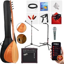 Yonka B-142U-AMP Amfili Uzun Sap Çınar Ağacı Kaliteli Saz Bağlama Seti