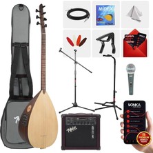 Yonka B-241K-AMP Amfili Kısa Sap Ceviz Ağacı Yüksek Kaliteli Saz Bağlama Seti