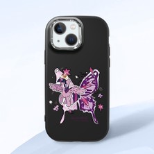 Ucuc iPhone 13 Mini Uyumlu Darbe Emici Kamera Korumalı Siyah Silikon Özel Baskı Desenli Kılıf