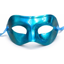 Luord-Store Metalize Parlak Parti Maskesi Turkuaz Renk 16X7 cm