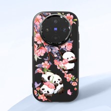 Ucuc Vivo X300 Uyumlu Darbe Emici Kamera Korumalı Siyah Silikon Özel Baskı Desenli Kılıf