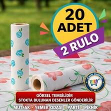 Nistabolje 20 Adet Kullan At Masa Örtüsü Sıvı Geçirmez 2 Rulo 100 x 120 cm Sofra Kağıdı Piknik Örtüsü