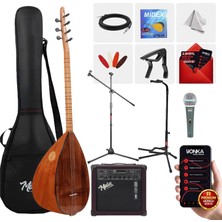 Yonka B-143K-AMP Amfili Kısa Sap Dut Ağacı Kaliteli Saz Bağlama Seti