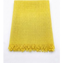 Al Tuhafiye Altuhafiye Keten Dokulu Kare Eşarp - 90X90 cm Saf Görünüm