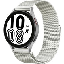 Zayka Mey Ithalat®  Samsung Galaxy Watch 4 Metal Mıknatıslı Kordon - Gümüş