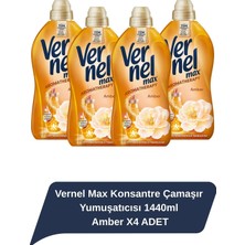 Vernel Max Konsantre Çamaşır Yumuşatıcısı 1440ml Amber X4 ADET