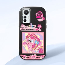 Ucuc Mi 12 Lite Uyumlu Darbe Emici Kamera Korumalı Siyah Silikon Özel Baskı Desenli Kılıf