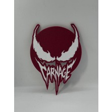 Goka 3D Craft Venom Carnage Temalı Bardak Altlığı - Marvel Karakter Tasarım Gamer Masa Aksesuarı - 9 x 12 cm