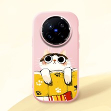 Ucuc Vivo X200 Pro Uyumlu Darbe Emici Kamera Korumalı Pembe Silikon Özel Baskı Desenli Kılıf