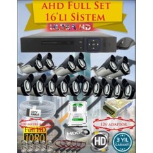 Zayka 2mp Ahd 1080P Gece Görüşlü 16 Kameralı Güvenlik Sistemi - 500GB HDD