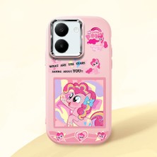 Ucuc Vivo Y77T/Y78M Uyumlu Darbe Emici Kamera Korumalı Pembe Silikon Özel Baskı Desenli Kılıf