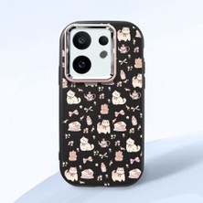Ucuc Vivo X200 Fe Uyumlu Darbe Emici Kamera Korumalı Siyah Silikon Özel Baskı Desenli Kılıf
