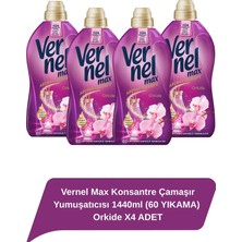 Vernel Max Konsantre Çamaşır Yumuşatıcısı 1440ml (60 YIKAMA) Orkide X4 ADET