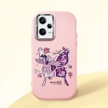Ucuc Poco X5 Pro 5g Uyumlu Darbe Emici Kamera Korumalı Pembe Silikon Özel Baskı Desenli Kılıf