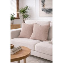 Goccia Home 2'li Keten Görünümlü Kırlent Kılıfı Fermuarlı Modern Dekoratif Yastık Kılıfı
