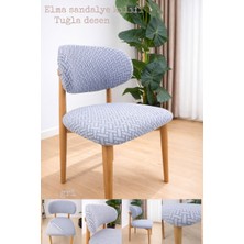 UY STYLE Jakarli Kumaş Elma Sandalye Kılıfı,tuğla Desen (1 Adet)