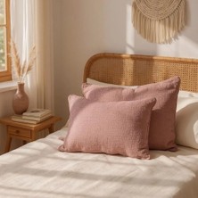 Hb&victory 4 Katlı Müslin Kiremit Renk 50X70 Cm. %100 Pamuklu 2 Adet Yastık Kılıfı