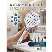 Segyhome 6 Fonksiyonlu Filtreli Duş Başlığı  / Klor ve Kireç Önleyici / Basınç Artırıcı Duş Başlığı / Ayarlanabilir Duş Başlığı Beyaz