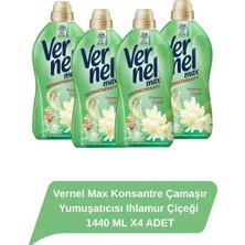 Vernel Max Konsantre Çamaşır Yumuşatıcısı Ihlamur Çiçeği 1440 ML X4 Adet 60 Yıkama Aromaterapi