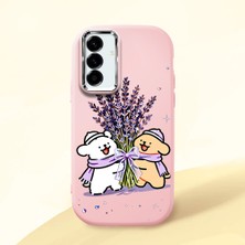 Ucuc Samsung Galaxy A56 Uyumlu Darbe Emici Kamera Korumalı Pembe Silikon Özel Baskı Desenli Kılıf
